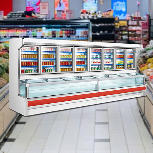 supermarket combo display fridge